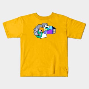 Goat with Colourful Geometric Shapes Kids T-Shirt